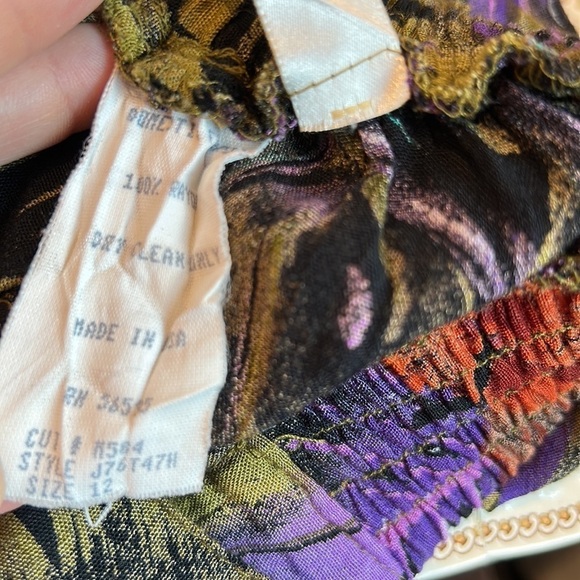 Vintage 90s Melrose faux wrap, mini skirt, women’s size 12 tropical print - Picture 5 of 6